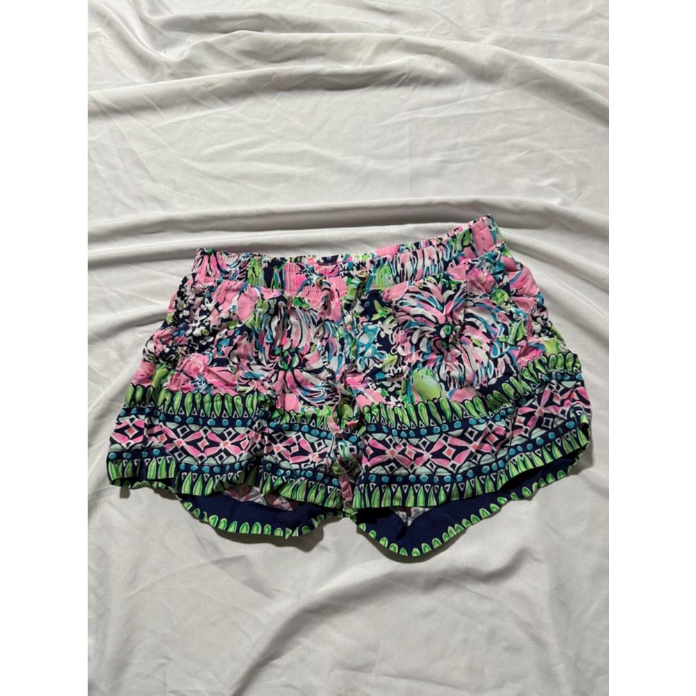 Women's Lilly Pulitzer Shorts XXS Pink Blue Floral Print